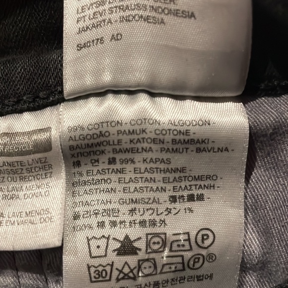 Levi’s 502 Jaime Balmes #8 Black Denim Cut Off Jean Shorts with Patches W32 - Picture 10 of 10